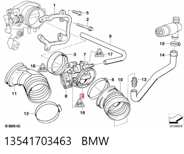 Дросільна заслінка 13541703463 BMW