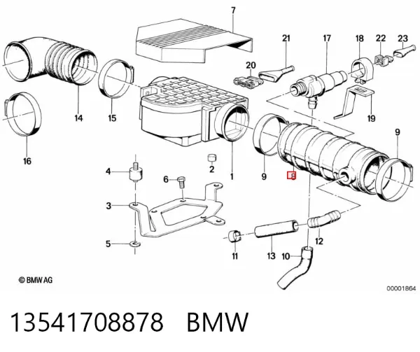 Патрубок повітряний, дросельної заслінки 13541708878 BMW