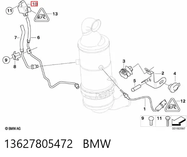 Датчик тиску вихлопних газів 13627805472 BMW