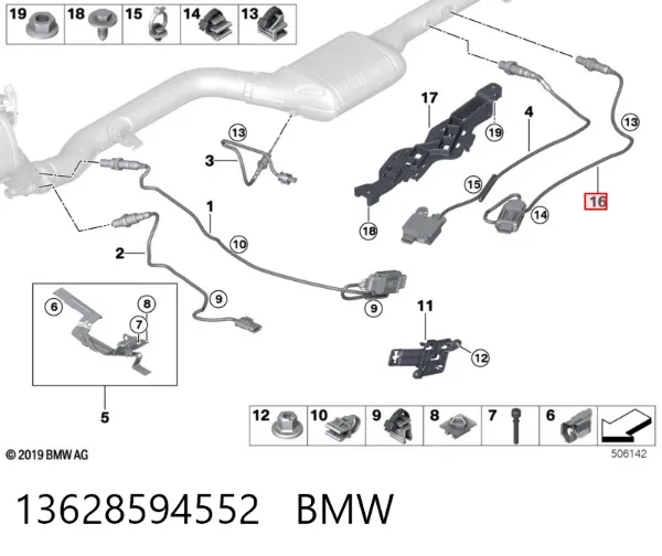 Датчик оксидів азоту NOX, задній 13628594552 BMW