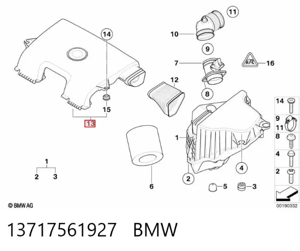 Повітрозабірник повітряного фільтра 13717561927 BMW