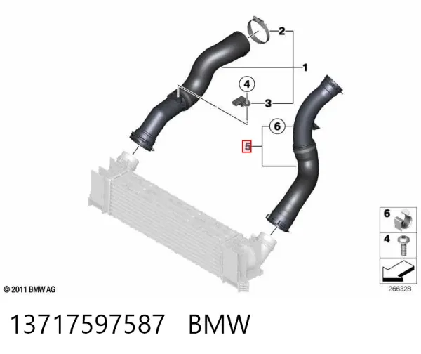 Шланг/патрубок интеркуллера 13717597587 BMW