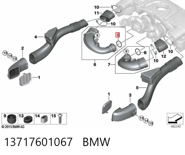 Прокладка турбіни вихлопних газів, впуск 13717601067 BMW