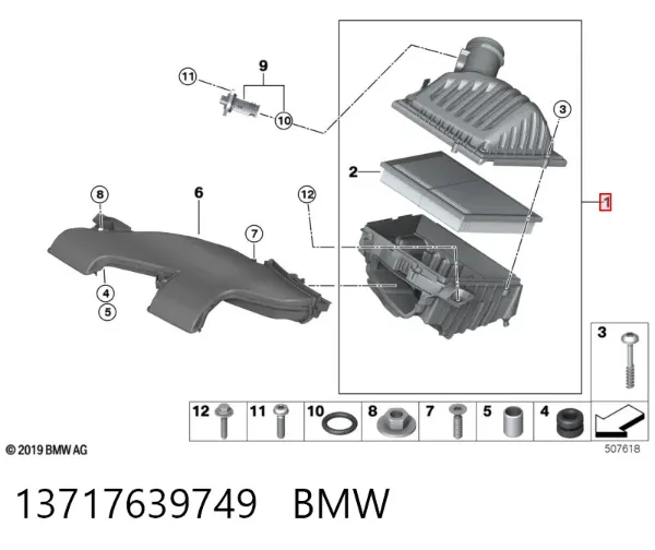 Корпус фільтра 13717639749 BMW