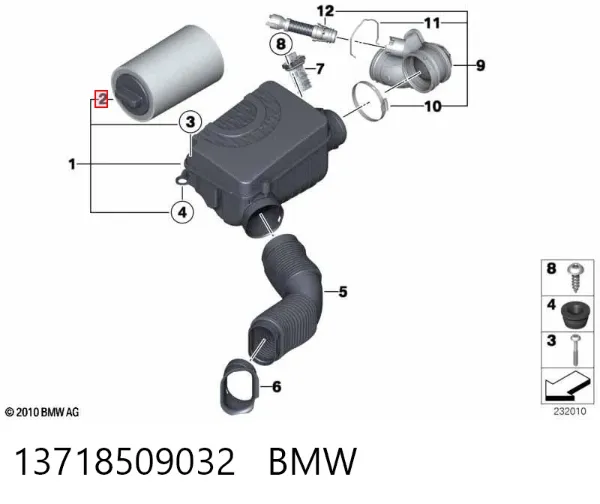 Повітряний фільтр 13718509032 BMW