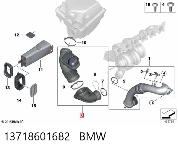 Патрубок витратоміра повітря 13718601682 BMW