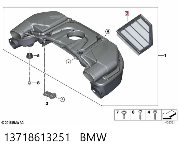 Повітряний фільтр 13718613251 BMW