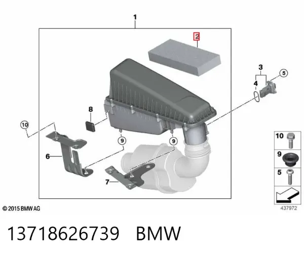 Повітряний фільтр 13718626739 BMW