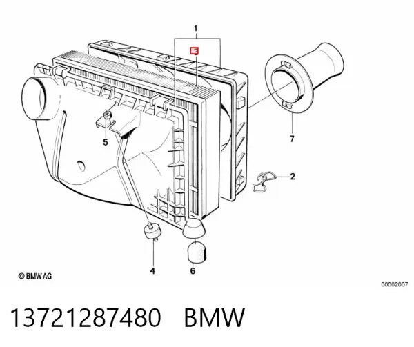 Повітряний фільтр 13721287480 BMW