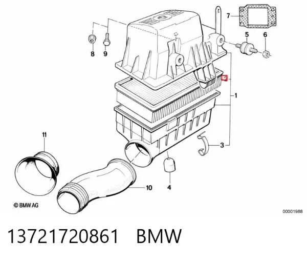 Повітряний фільтр 13721720861 BMW