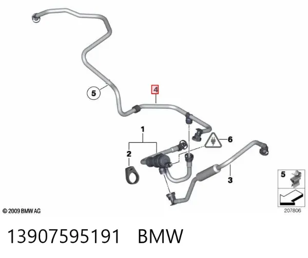 Трубка вентиляції паливного бака 13907595191 BMW