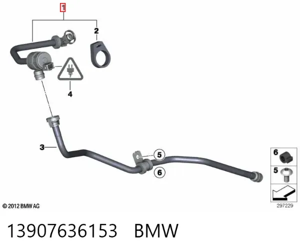 Клапан вентиляції газів паливного бака 13907636153 BMW