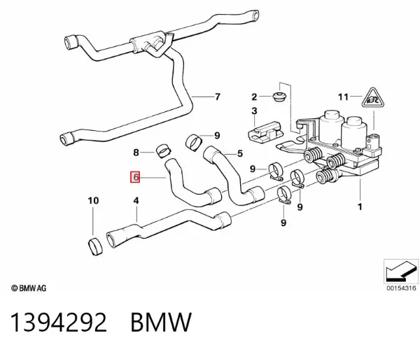 Патрубок термостата 1394292 BMW