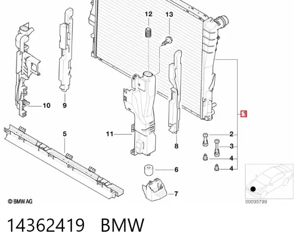 Радіатор 14362419 BMW
