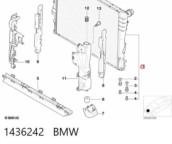 Радіатор 1436242 BMW
