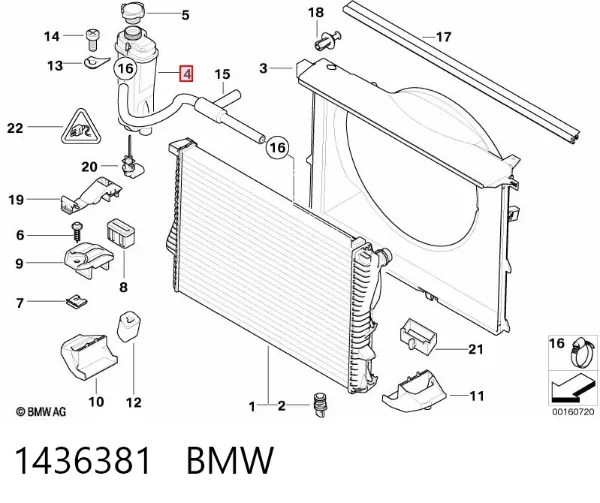 Бачок системи охолодження 1436381 BMW