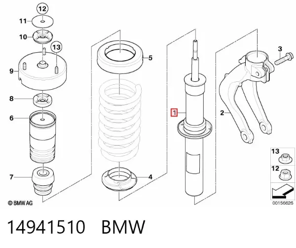 Амортизатор передній 14941510 BMW