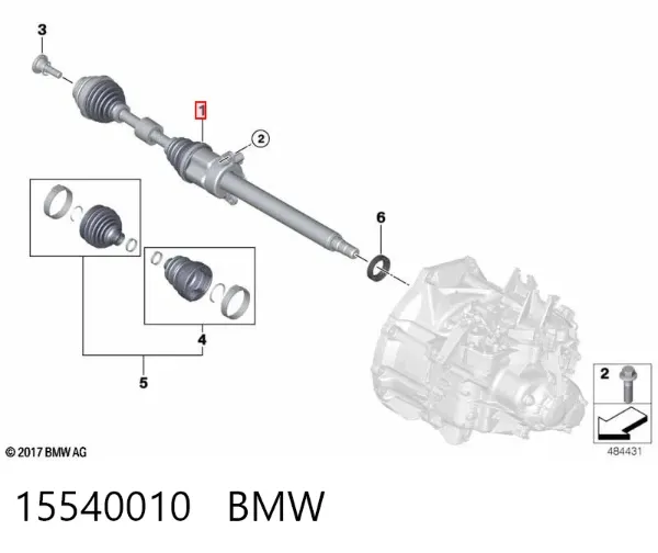 Піввісь права 15540010 BMW