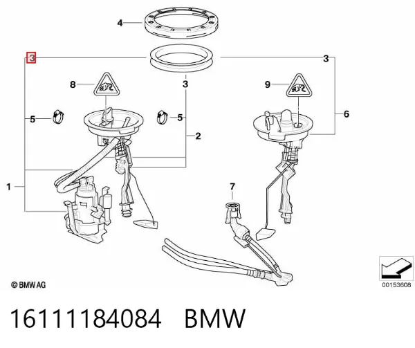 Прокладка датчика рівня (топл.бак) 16111184084 BMW