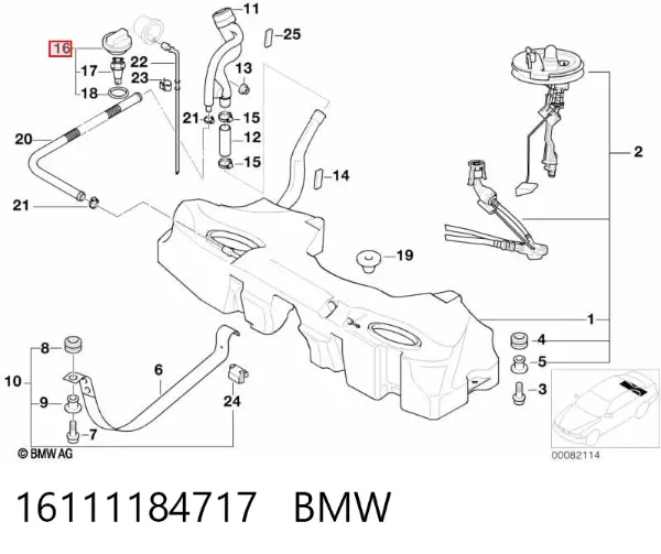 Пробка бензобаку 16111184717 BMW