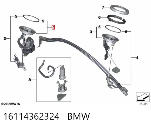 Бензонасос BMW 7 E65, E66, E67