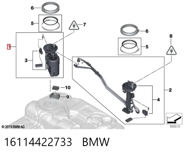 Бензонасос 16114422733 BMW