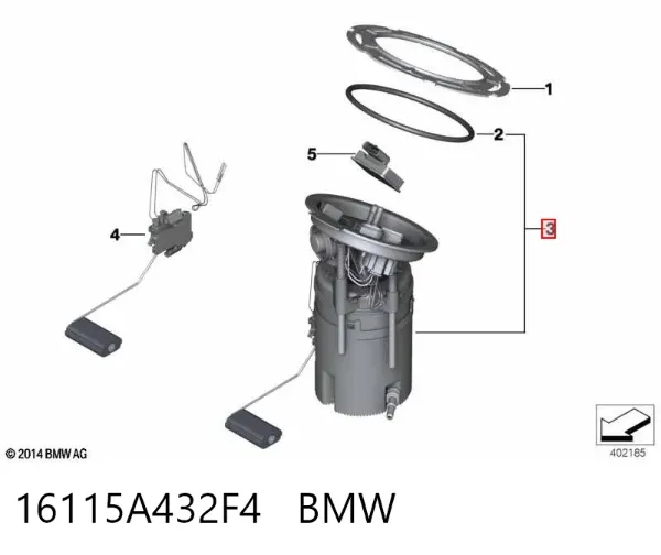 Бензонасос 16115A432F4 BMW