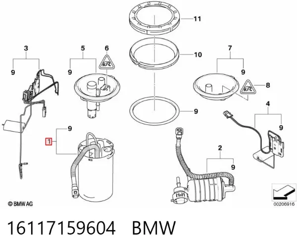 Бензонасос 16117159604 BMW