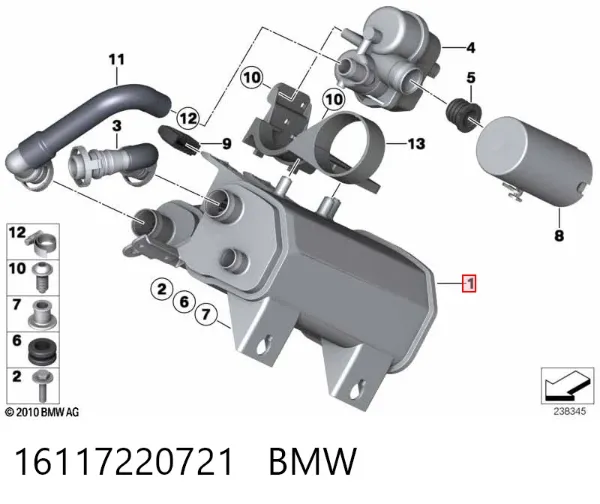 Паливний фільтр 16117220721 BMW