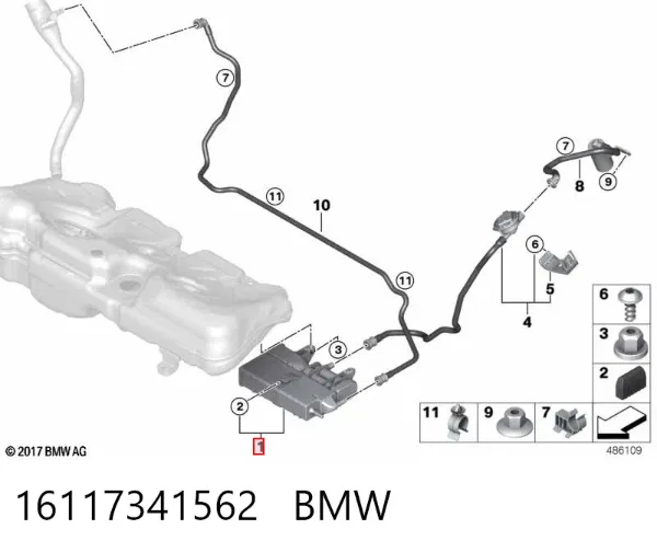 Фільтр бака паливних парів 16117341562 BMW