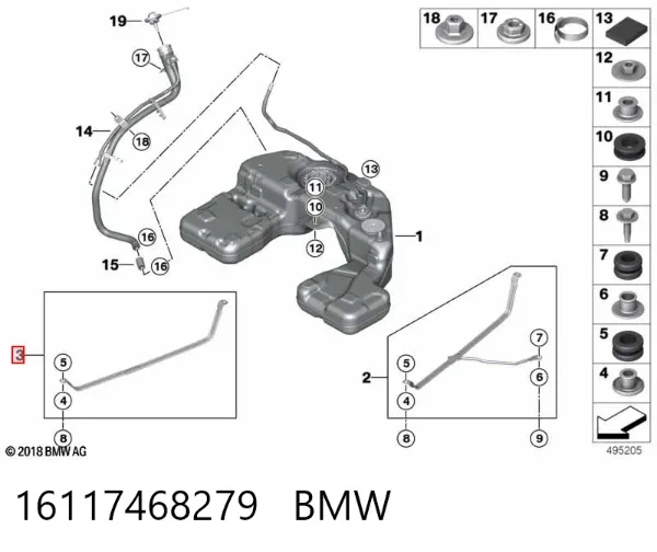 Кронштейн баку паливного 16117468279 BMW