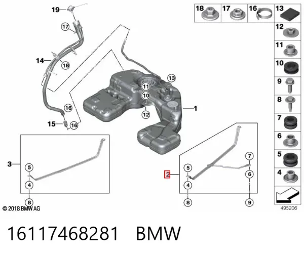 Кронштейн баку паливного 16117468281 BMW