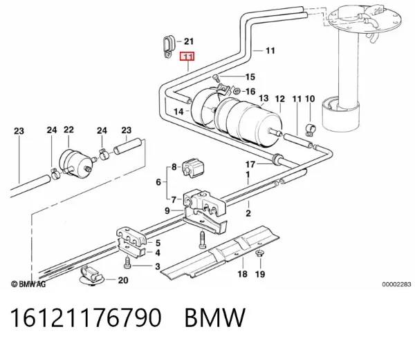 Шланг паливний, універсальний 16121176790 BMW