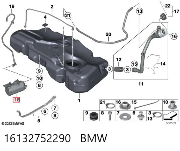 Паливний фільтр 16132752290 BMW
