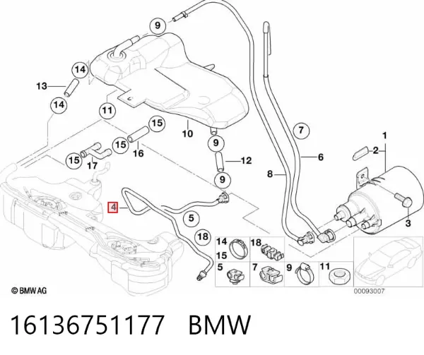 Патрубок вентиляції картера 16136751177 BMW