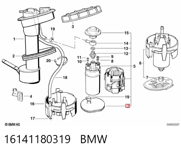 Фільтр-сітка бензонасосу 16141180319 BMW