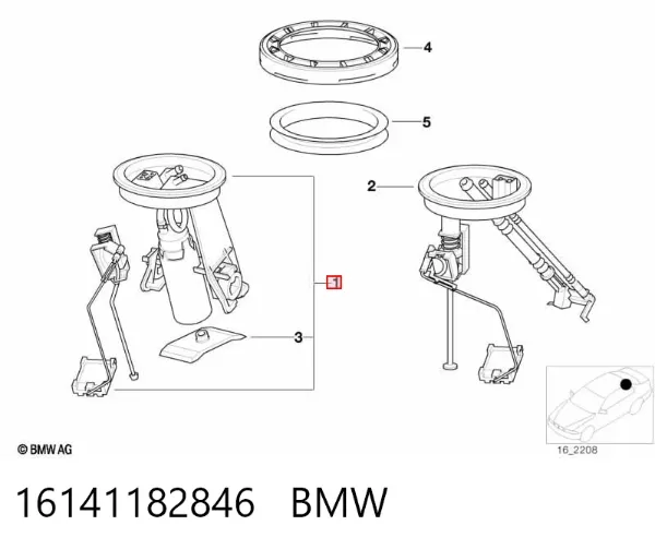 Бензонасос 16141182846 BMW