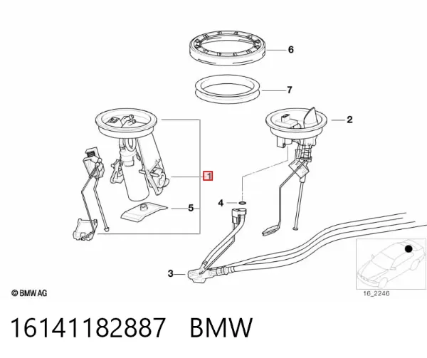 Бензонасос 16141182887 BMW