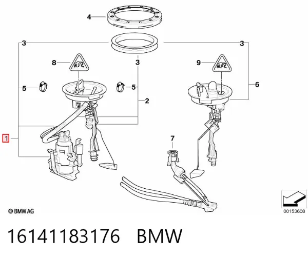 Бензонасос 16141183176 BMW