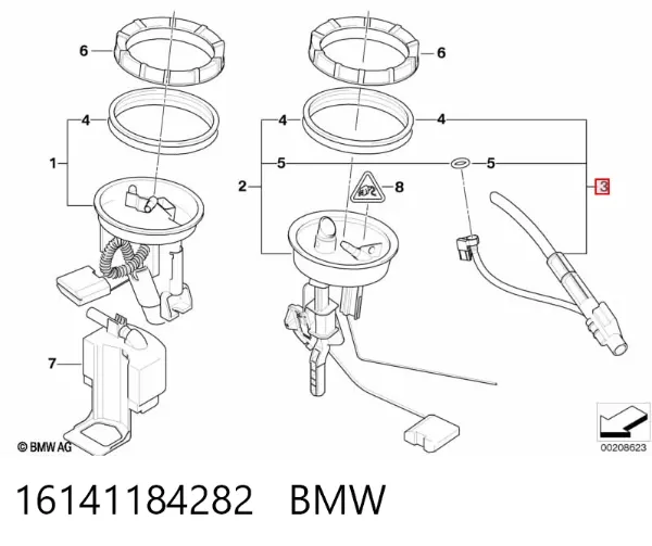 Датчик рівня палива 16141184282 BMW