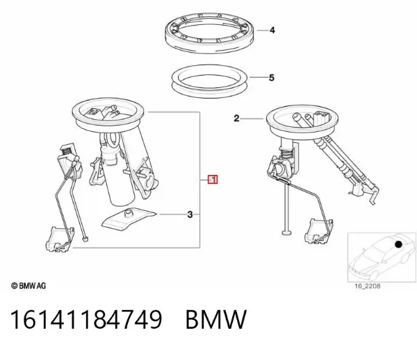 Бензонасос 16141184749 BMW