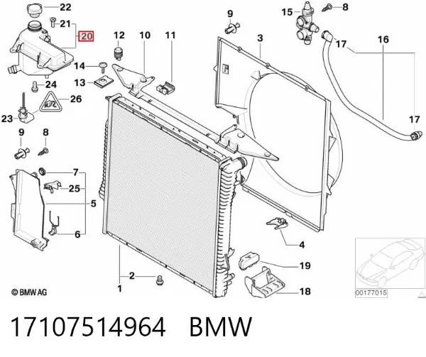 Бачок системи охолодження 17107514964 BMW