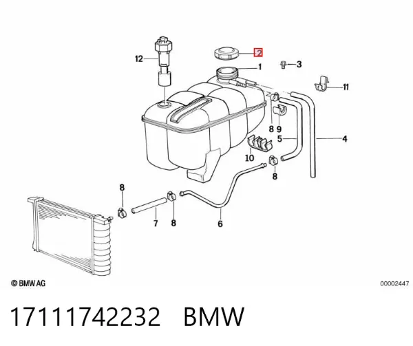 Кришка радіатора 17111742232 BMW