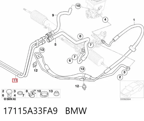 Радіатор гідропідсилювача 17115A33FA9 BMW