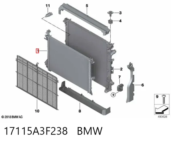 Радіатор 17115A3F238 BMW