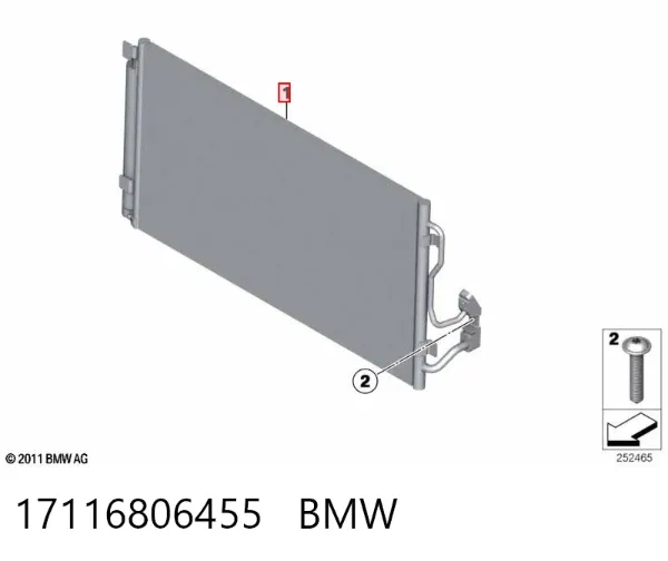 Радіатор кондиціонера 17116806455 BMW