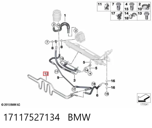 Радіатор гідропідсилювача 17117527134 BMW