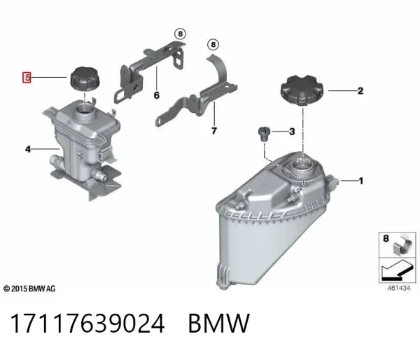 Кришка розширювального бачка 17117639024 BMW