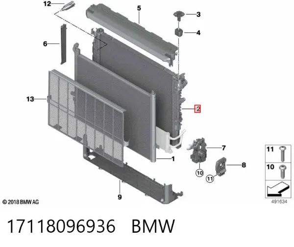 Радіатор 17118096936 BMW