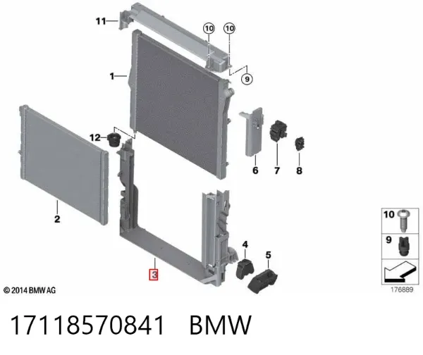 Рамка кріплення радіатора 17118570841 BMW